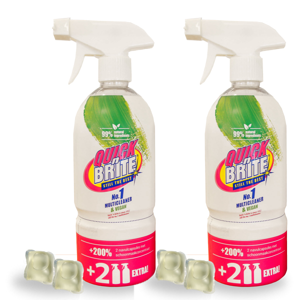 Quick'n Brite all-purpose cleaner 500 ml with 2 refill capsules 2-pack